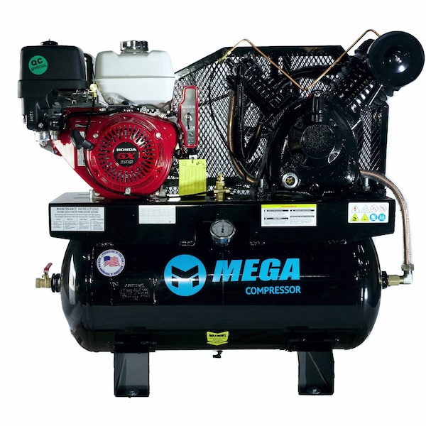 Mega Compressor Mega Power Compressor, Honda GX390, Key Start, 30gal Truck Mounted MP-13030GTUBA